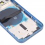 Pro iPhone 13 baterie zadní kryt baterie s bočními klávesami a zásobníky karet a napájení + objem flex kabelu a bezdrátového nabíjecího modulu (modrá)