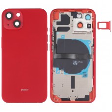 For iPhone 13 Battery Back Cover with Side Keys & Card Tray & Power + Volume Flex Cable & Wireless Charging Module(Red) 