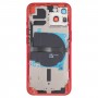 Para la cubierta posterior de la batería del iPhone 13 con teclas laterales y bandeja de tarjeta y alimentación + volumen de cable flexible y módulo de carga inalámbrica (rojo)