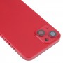 对于iPhone 13电池盖，带有侧键和卡托盘和电源 +音量弹性电缆和无线充电模块（红色）