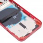 За iPhone 13 капак на батерията със странични клавиши и табла за карти и мощност + обем гъвкав кабел и безжичен модул за зареждане (червен)
