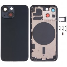Takakotelon kansi SIM -korttilokeroilla ja sivunäppäimillä ja kameran linssillä iPhone 13 Mini (musta)