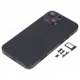 Back Housing Cover med SIM -kortfack & sido nycklar & kameralins för iPhone 13 mini (svart)