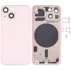 Задняя корпус с подносом для SIM -карты и боковыми клавишами и объективом камеры для iPhone 13 Mini (золото)