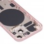 iPhone 13ミニ用のSIMカードトレイとサイドキーとカメラレンズ付きのバックハウジングカバー（ゴールド）