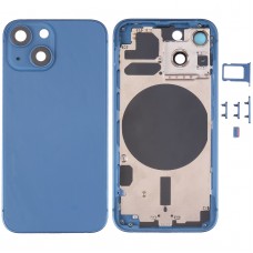 Back Housing Cover med SIM -kortfack & sidonycklar & kameralins för iPhone 13 mini (blå)
