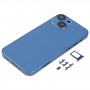 iPhone 13ミニ用のSIMカードトレイとサイドキーとカメラレンズ付きのバックハウジングカバー（青）