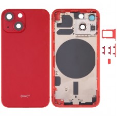 Coperchio di alloggiamento posteriore con vassoio di schede SIM e tasti laterali e obiettivo per fotocamera per iPhone 13 Mini (rosso)