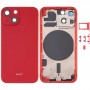 Zpětný kryt bydlení s zásobníkem SIM karty a boční klíče a objektiv fotoaparátu pro iPhone 13 Mini (červená)