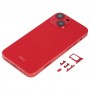 Back Housing Cover med SIM -kortfack & sidonycklar & kameralins för iPhone 13 mini (röd)