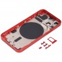 Back Housing Cover med SIM -kortfack & sidonycklar & kameralins för iPhone 13 mini (röd)
