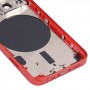 Couvercle de boîtier arrière avec plateau de carte SIM et touches latérales et objectif de caméra pour iPhone 13 Mini (rouge)