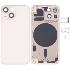 Hátsó ház burkolat SIM -kártya tálcával és oldalsó gombokkal és kamera lencsével az iPhone 13 Mini -hez (fehér)