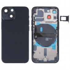 For iPhone 13 mini Battery Back Cover with Side Keys & Card Tray & Power + Volume Flex Cable & Wireless Charging Module(Black) 