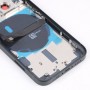 Para iPhone 13 Mini Battery Back Tapa con llaves laterales y bandeja de tarjeta y alimentación + volumen Flex Cable y módulo de carga inalámbrica (negro)