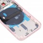 За iPhone 13 Mini Batter Back капак със странични клавиши и тава с карти и мощност + модул за зареждане на силата на звука и безжично зареждане (розово)