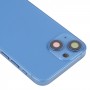Для iPhone 13 міні -батарея задньої батареї з бічними клавішами та лотком для карт та живленням + гучності гнучким кабелем та бездротовим зарядним модулем (синій)