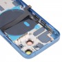 Для iPhone 13 міні -батарея задньої батареї з бічними клавішами та лотком для карт та живленням + гучності гнучким кабелем та бездротовим зарядним модулем (синій)