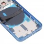Para iPhone 13 Mini Battery Back Tapa con llaves laterales y bandeja de tarjeta y alimentación + volumen Flex Cable y módulo de carga inalámbrica (azul)