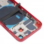 За iPhone 13 Mini Batter Back капак със странични клавиши и тава с карти и мощност + модул за зареждане на силата на звука и безжично зареждане (червено)