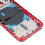 Для iPhone 13 мини -аккумуляторной крышки с боковыми клавишами и лотками для карты и мощностью с гибкой кабелем и беспроводной зарядкой (красный) модуль беспроводной зарядки (красный