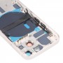 לאייפון 13 כיסוי אחורי סוללה מיני עם מקשי צד ומגש כרטיסים & Power + Volume Flex Cable ומודול טעינה אלחוטית (לבן)