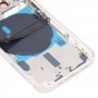 לאייפון 13 כיסוי אחורי סוללה מיני עם מקשי צד ומגש כרטיסים & Power + Volume Flex Cable ומודול טעינה אלחוטית (לבן)