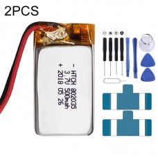 2PCS 802035 500mAh Li-polímero Reemplazo de batería