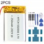 2pcs 502030 250mAh Li-polímero reemplazo de la batería