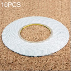 10 PCS 1mm Double Sided Adhesive Sticker Tape for Phone Touch Panel Repair, Length: 50m(White) 