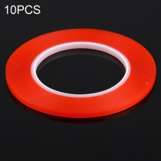 10 PCS 2mm Width Double Sided Adhesive Sticker Tape, Length: 25m(Red) 