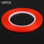 10 PCS ширина двостороння клейка наклейка, довжина: 25м (червоний)