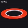 10 pcs de 3 mm de ancho cinta adhesiva de doble cara, longitud: 25 m (rojo)