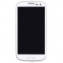 Alkuperäinen Super AMOLED LCD -näyttö Samsung Galaxy SIII / I9300 Digitoinnista Koko kokoonpano kehyksellä (valkoinen)