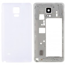 Galaxy Note 4 / N910V täiskorpusekatte jaoks (keskmise raami raami tagaplaadi korpuse kaamera objektiivi paneel + aku tagakaas) (valge)