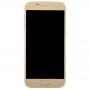OLED LCD -näyttö Galaxy S7 / G930V digitoijalle Full Assembly kehyksellä (kulta)