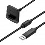 4800mAh újratölthető akkumulátorcsomag és tölthető kábel az Xbox 360 -hoz (fekete)