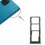 Para Samsung Galaxy M12 SM-M127 SIM Card Bany + SIM Card Bandeil + Micro SD Tarjeta Bandeja (negro)