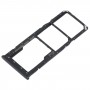 For Samsung Galaxy M21 SM-M215 SIM Card Tray + SIM Card Tray + Micro SD Card Tray (Black)