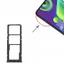 За Samsung Galaxy M21 SM-M215 SIM карта тава + табла за SIM карта + табла за Micro SD карта (черна)