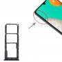 For Samsung Galaxy M32 SM-M325 SIM Card Tray + SIM Card Tray + Micro SD Card Tray (Black)