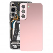 Para Samsung Galaxy S22 5G SM-S901B Batería Tapa trasera con cubierta de lente de cámara (rosa)