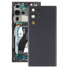 Samsung Galaxy S22 Ultra 5G SM-S908Bカメラレンズカバー付きバッテリーバックカバー（黒）