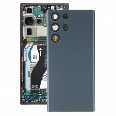 עבור Samsung Galaxy S22 Ultra 5G SM-S908B כיסוי אחורי סוללה עם כיסוי עדשת מצלמה (ירוק)