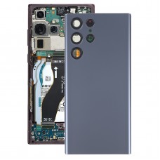 Для Samsung Galaxy S22 Ultra 5G SM-S908B Задня акумуляторна кришка з кришкою об'єктива камери (синій)