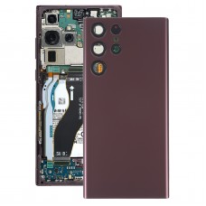 Для Samsung Galaxy S22 Ultra 5G SM-S908B Задня акумуляторна кришка з кришкою об'єктива камери (фіолетова)