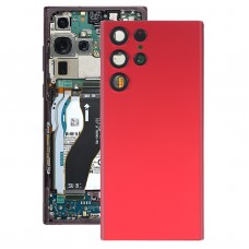 Para Samsung Galaxy S22 Ultra 5G SM-S908B Battery Back Cover con cubierta de lente de cámara (rojo)