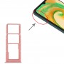 Для Samsung Galaxy A04S SM-A047F Оригинальный лоток SIM-карты + лоток SIM-карты + лоток Micro SD (розовый)