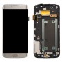 Alkuperäinen Super AMOLED LCD -näyttö Samsung Galaxy S6 Edge SM-G925F Digitoinnista Koko kokoonpano kehyksellä (kulta)