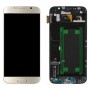 Original Super AMOLED LCD-skärm för Samsung Galaxy S6 SM-G920F Digitizer Full Assembly with Frame (Gold)